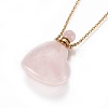 Natural Rose Quartz Openable Perfume Bottle Pendant Necklaces G-K295-A01-G-2