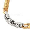 Ion Plating(IP) 304 Stainless Steel Column Link Bracelets for Men BJEW-B093-02GP-2