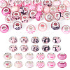 30Pcs Printed Transparent Resin European Beads RESI-TADJ0001-03C-1