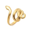 304 Stainless Steel Snake Open Cuff Rings for Women RJEW-Z077-01G-09-4