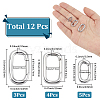 12Pcs 3 Styles Brass Spring Gate Rings KK-SC0007-61-2