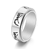 Non-Tarnish Rotatable Stainless Steel Finger Ring PW-WG93BAA-07-1