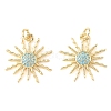 Brass Micro Pave Sky Blue Cubic Zirconia Pendants CU-CBA6938-04G-05-1
