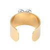 304 Stainless Steel Heart Open Cuff Rings RJEW-C095-04G-3