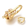 Brass Micro Pave Clear Cubic Zirconia Fold Over Clasps KK-K389-139G-2