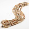 Frosted Round Natural Agate Beads Strands G-O038-04B-1