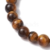 Natural Tiger Eye Round Beads Stretch Bracelets BJEW-JB11490-3