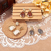 3 Piars 3 Colors Oval with Flat Round Alloy Resin Dangle Stud Earrings EJEW-TA0001-84-5