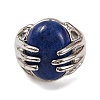 Oval Natural Lapis Lazuli Finger Ring G-Q184-06E-P-2