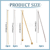 24Pcs 4 Style Brass Herringbone Chain Tassel Pendants KK-PH0004-92-2