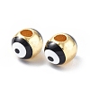 Evil Eyes Brass Enamel Beads KK-F845-15G-3