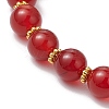 Natural Carnelian Beaded Stretch Bracelets for Women BJEW-JB11328-4