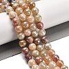 Electroplated Natural Golden Silk Jade Round Beads Strands G-L598-A07-03-2