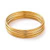 7 cs PVD Vacuum Plating 304 Stainless Steel Bangles Set for Women BJEW-A011-09G-G-1