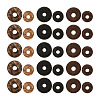 600Pcs 6 Styles Dyed Donut Coconut Beads COCB-FW0001-01-10