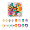 32Pcs 16 Style Spray Painted Iron Stud Earring Findings FIND-TA0001-87-1