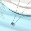 Natural Amethyst Round Bead Pendant Necklaces NJEW-JN04551-01-5