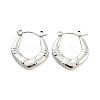 Chunky Rhombus 304 Stainless Steel Hoop Earrings for Women EJEW-C067-02P-1