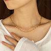 Brass Twist Wave Link Chain Necklace for Women DN6472-1-2