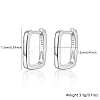 Anti-Tarnish Rectangle Rhodium Plated 925 Sterling Silver Hoop Earrings IL6021-4-2