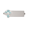 304 Stainless Steel Sky Blue Enamel Connector Charms STAS-P377-14P-A-1