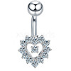 Clear Cubic Zirconia Belly Button Rings WG9960A-07-1