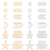 SUNNYCLUE 60Pcs 6 Styles 2 Colors 304 Stainless Steel Charms STAS-SC0002-33-1