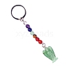 Natural Green Aventurine Angel Pendant Keychain PW-WG23639-03-1