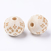 Unfinished Natural Wood European Beads WOOD-S057-023B-2