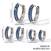 Elegant Brass Pave Cubic Zirconia Hoop Earrings GU7152-6-2