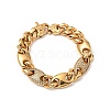 Crystal Rhinestone Coffee Bean Link Chain Bracelet BJEW-E009-01G-1