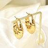 304 Stainless Steel Oval Hoop Earrings EJEW-Q011-12G-5