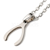 Non-Tarnish 201 Stainless Steel Claw Pendant Necklace with Cable Chains NJEW-Q317-21P-2