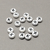 White and Black Acrylic Horizontal Hole Letter Beads SACR-Q101-01K-1