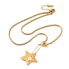 304 Stainless Steel & Plastic Pearl Star Pendant Snake Chain Necklaces for Women NJEW-U032-14G-4