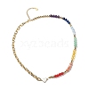 Natural Mixed Gemstone Beaded Necklace with Enamel Heart NJEW-JN04085-1