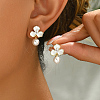 Elegant Brass Imitation Pearl Stud Earrings Women's Daily Jewelry DV0468-1-1