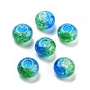 Two Tone Transparent Crackle Acrylic European Beads TACR-P009-B01-11-1