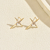 Brass Pave Cubic Zirconia Stud Earrings for Women HD7122-5