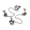 Halloween Spider 316 Surgical Stainless Steel Pave Clear Cubic Zirconia Dangle Chains Stud Earrings EJEW-Z050-62AS-2