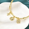 Brass Micro Pave Clear Cubic Zirconia Charm Bangles for Women BJEW-Z089-06G-3