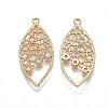 Brass Filigree Pendants X-KK-T038-338G-02-2