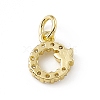 Brass Micro Pave Clear Cubic Zirconia Charms ZIRC-F132-55G-2