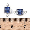 SHEGRACE Brass Pave Cubic Zirconia Square Connector Charms XGRQ2O562-440C-P-3