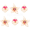 6Pcs 2 Styles Brass Enamel Charms KK-BBC0028-32-1