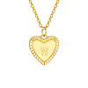 Golden Tone Brass Cable Chain Letter Heart Pendant Necklaces for Women PW-WG67FD6-23-1