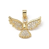 Brass Micro Pave Clear Cubic Zirconia Pendants KK-F924-10G-1