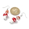 4 Pairs 4 Style Allloy Mushroom Dangle Earrings EJEW-TA00309-3