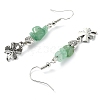 Natural  Green Aventurine Chip Dangle Earrings Set for Women EJEW-JE06249-01-4