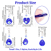 3Pcs 3 Styles Handmade Lampwork Evil Eye Pendant Decorations HJEW-CP0001-37-2